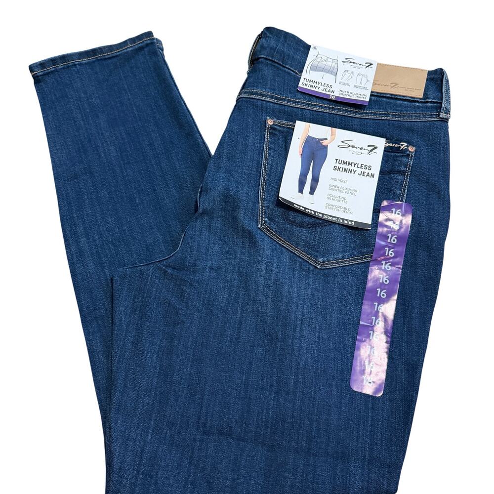 Seven7 Women's High-Rise Mulan Dark Wash Tummyless Skinny Jeans - Size 16 - NWT